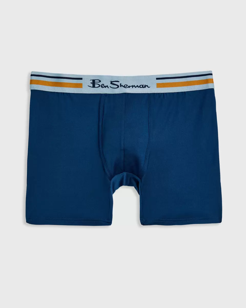 Men Economical Men's 4-Pack Microfiber Boxers - Check/Blue/Grey/Black Ben Sherman Underwear - 4