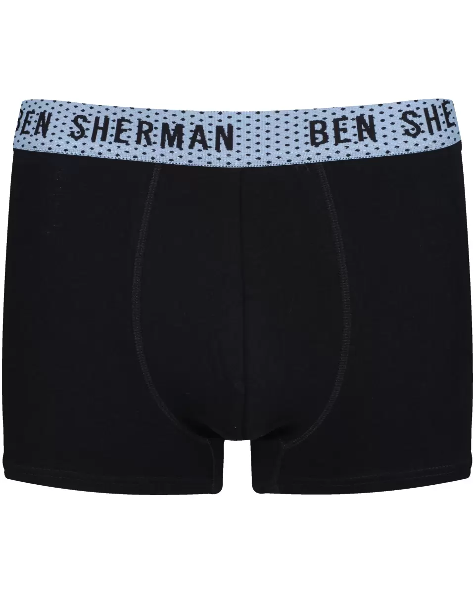 Ethan Men's 3-Pack Fitted No-Fly Boxer-Briefs - Black Men Classic Ben Sherman Black Underwear - 1
