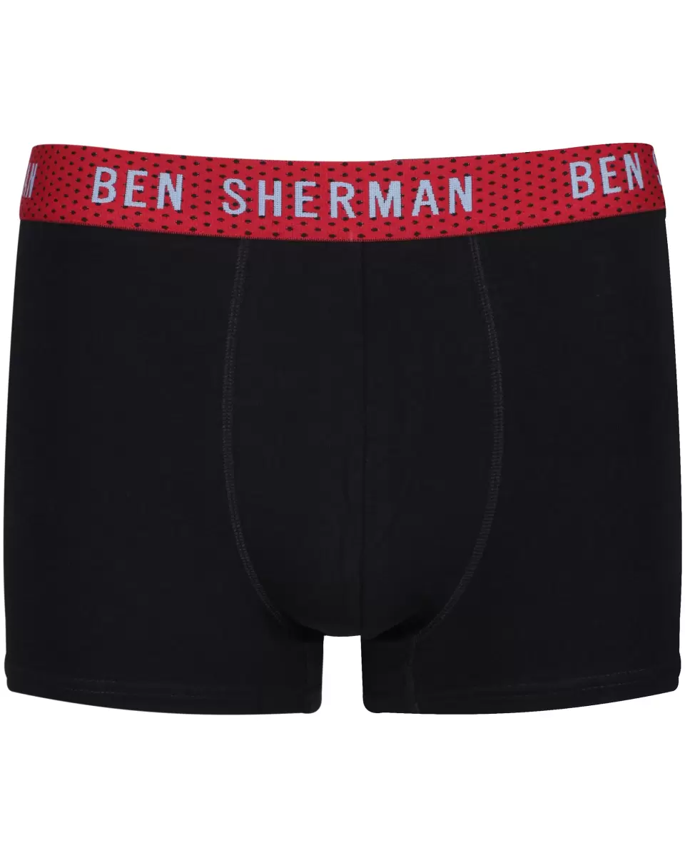 Ethan Men's 3-Pack Fitted No-Fly Boxer-Briefs - Black Men Classic Ben Sherman Black Underwear - 3