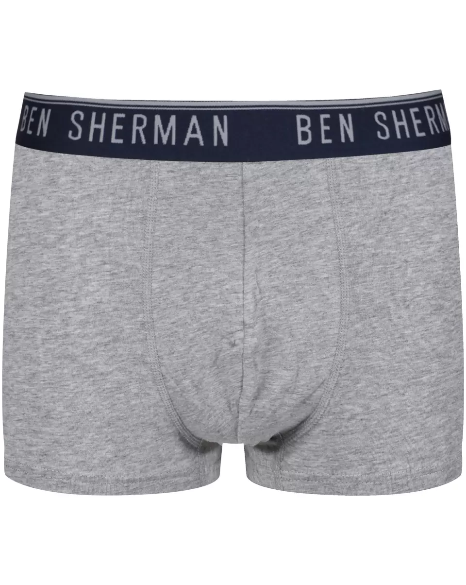 Underwear Grey/Print/Navy Caleb Men's 3-Pack Fitted No-Fly Boxer-Briefs - Grey/Print/Navy Bold Men Ben Sherman - 3