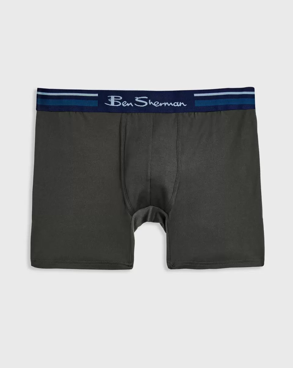 Ben Sherman Stylish Underwear Men Men's 4-Pack Microfiber Boxers - Blue/Grey/Burgundy - 2