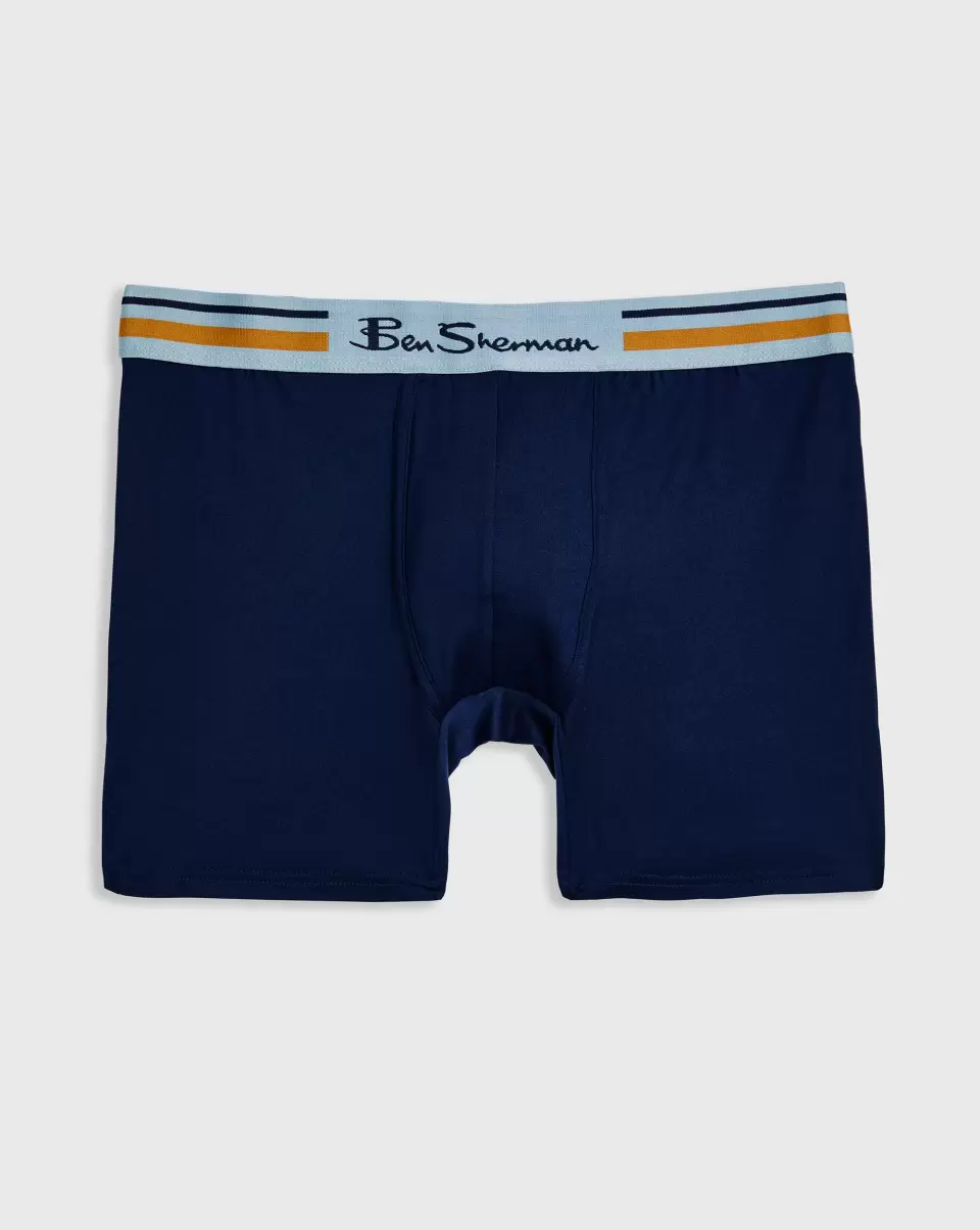 Ben Sherman Stylish Underwear Men Men's 4-Pack Microfiber Boxers - Blue/Grey/Burgundy - 3