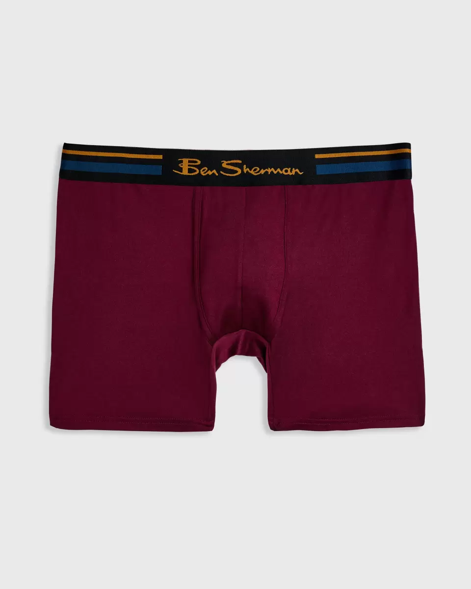 Ben Sherman Stylish Underwear Men Men's 4-Pack Microfiber Boxers - Blue/Grey/Burgundy - 4