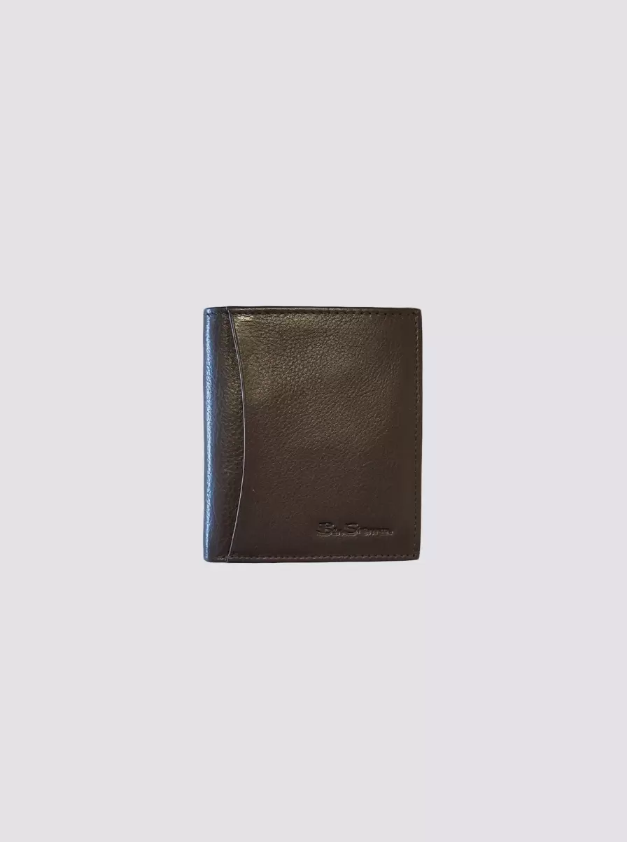 Stylish Ben Sherman Men Wallets & Card Holders Brown Arden Leather Micro Wallet - Brown