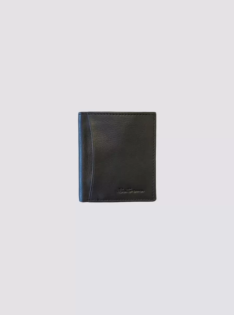 Ben Sherman Black Arden Leather Micro Wallet - Black Men Wallets & Card Holders Promo