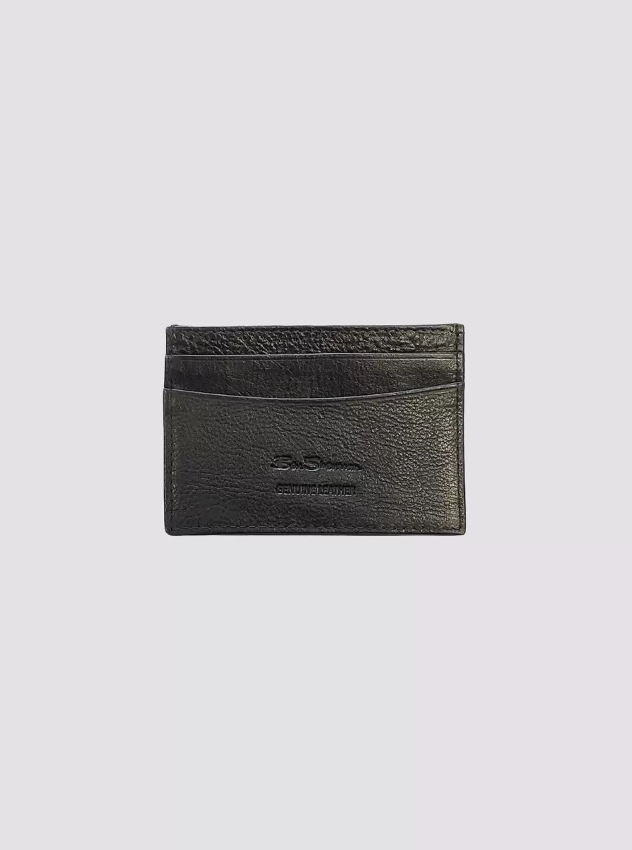 Affordable Black Men Koki Leather Card Holder Wallet - Black Wallets & Card Holders Ben Sherman - 1