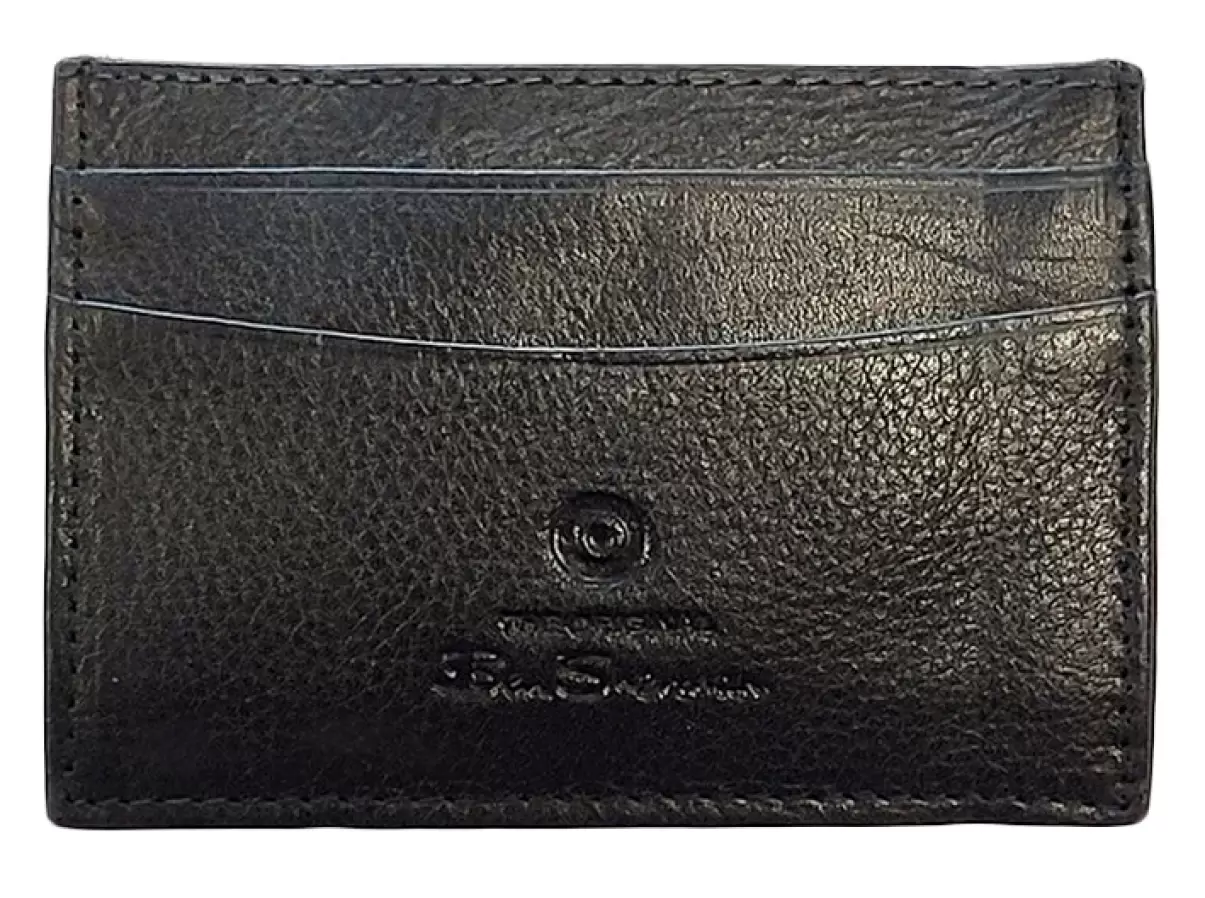 Affordable Black Men Koki Leather Card Holder Wallet - Black Wallets & Card Holders Ben Sherman - 2