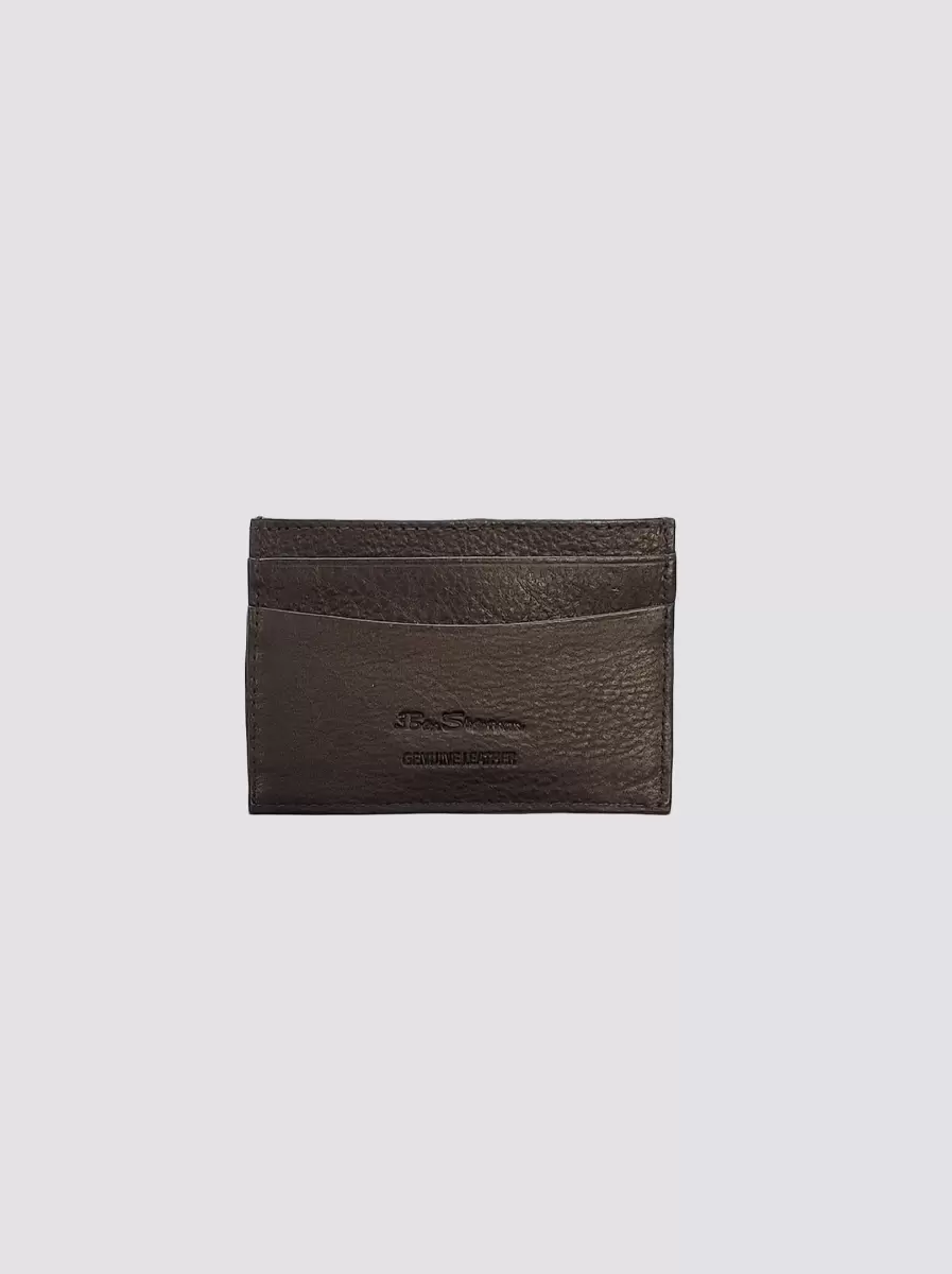 Ben Sherman Handcrafted Brown Koki Leather Card Holder Wallet - Brown Men Wallets & Card Holders - 1