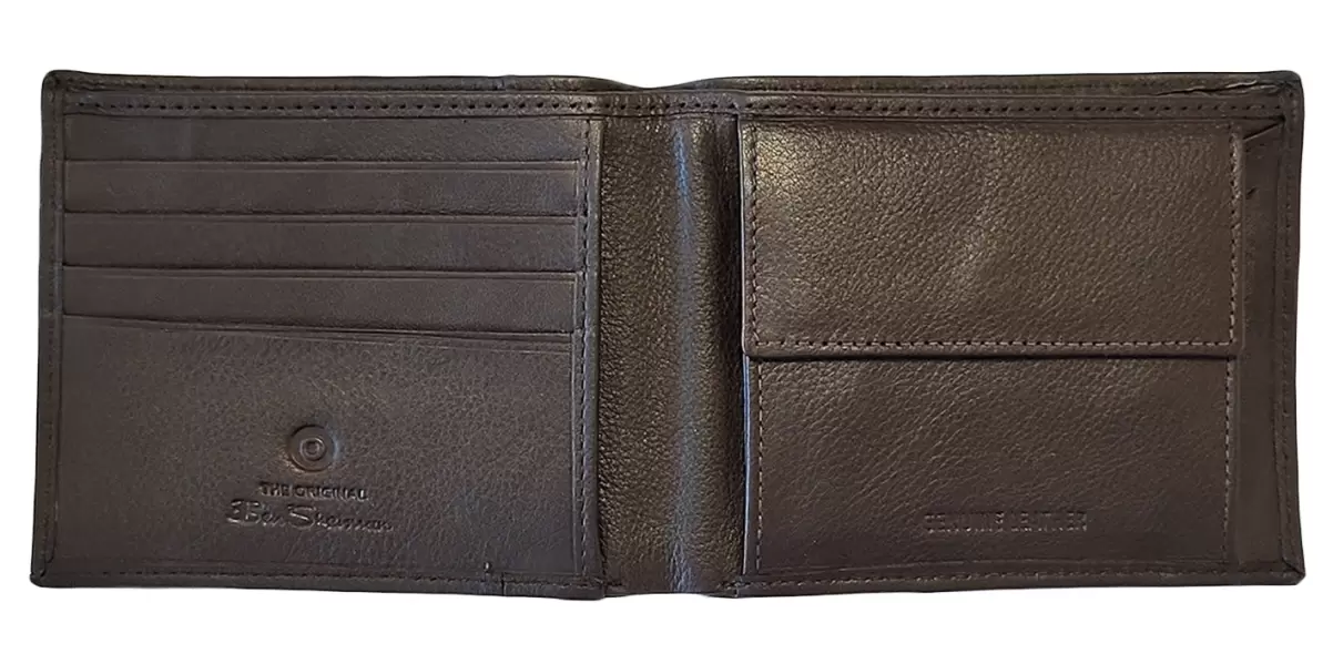 Quality Wallets & Card Holders Brown Men Irvine Bill Fold Leather Wallet - Brown Ben Sherman - 3