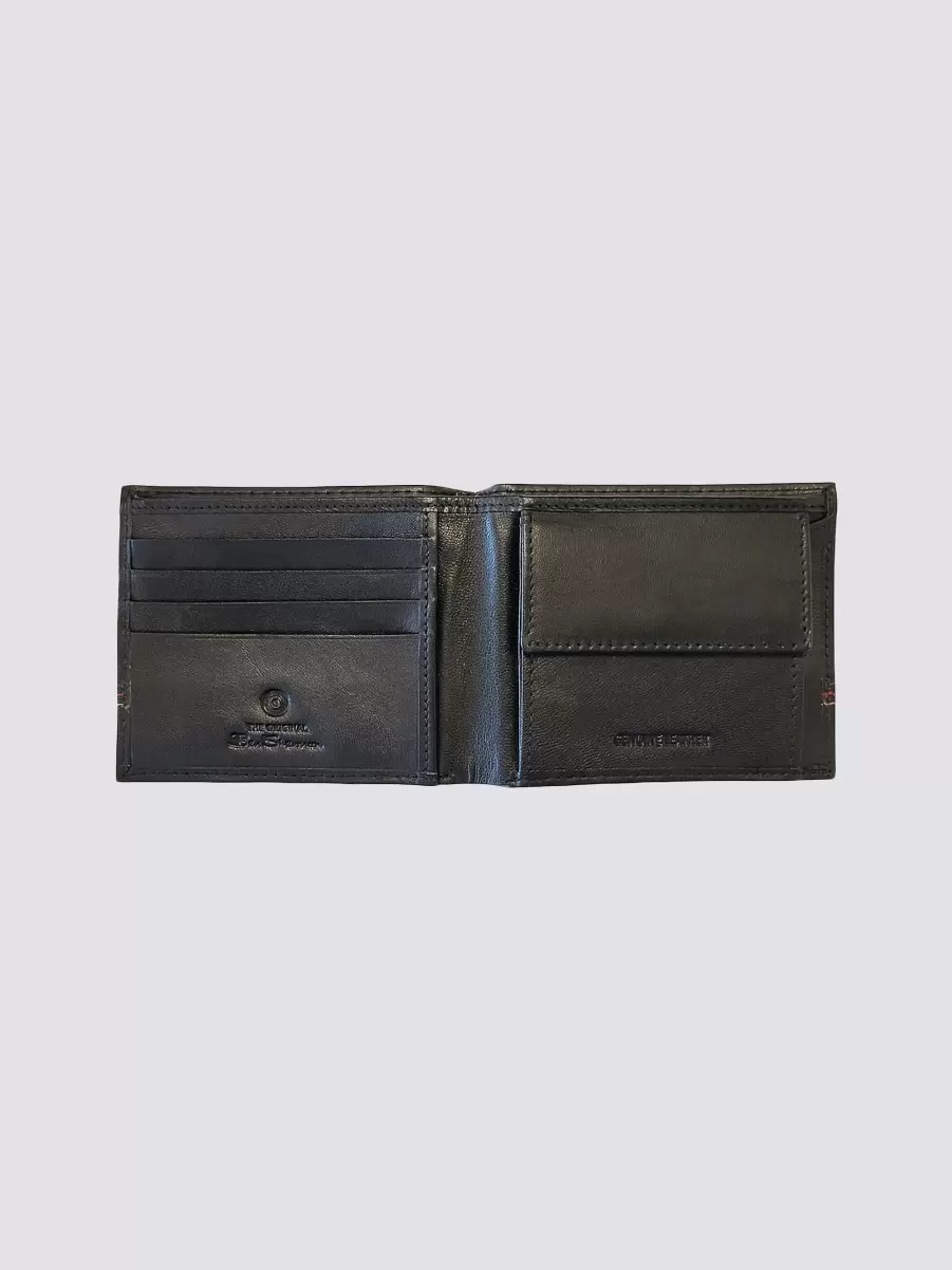 Gillespie Bill Fold Leather Wallet - Black Men Wallets & Card Holders Black Cheap Ben Sherman - 1