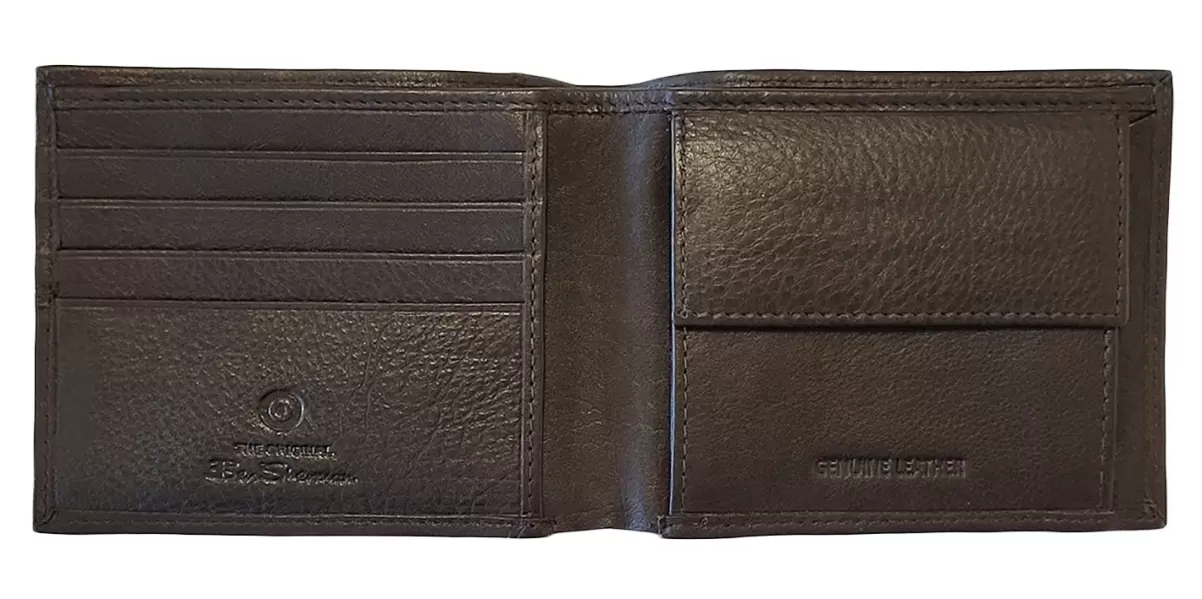 Cooke Bill Fold Leather Wallet - Brown Ben Sherman Wallets & Card Holders Style Men Brown - 3