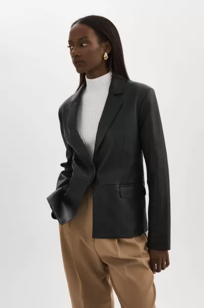 Lamarque Women Affordable Leather Jackets Elza |  Leather Blazer Black