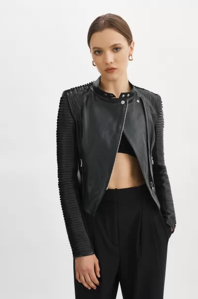 Azra | Leather Jacket Women Lamarque Leather Jackets Black Unique
