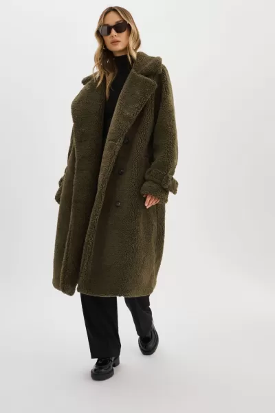 Women Forest Green Malani | Sherpa Coat Lamarque Coats & Jackets Price Meltdown