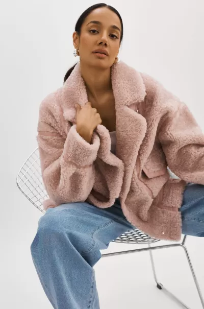 Lamarque Light Pink Women Badu | Oversized Faux Shearling Jacket Coats & Jackets Clean