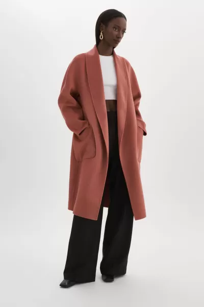 Lamarque Women Trending Thara | Shawl Collar Wool Coat Antique Pink Coats & Jackets