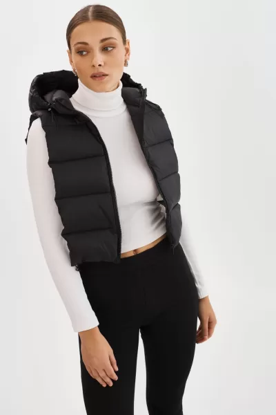 Lamarque Black Women Delma | Quilted Nylon Dickey Coats & Jackets Modern