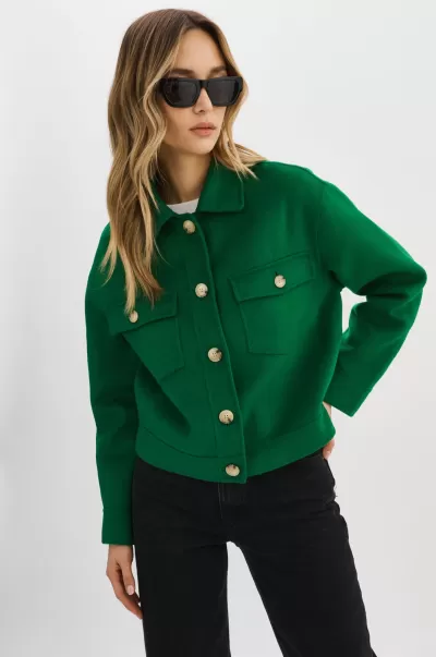 Women Special Price Coats & Jackets Christine | Wool Jacket Lamarque Vibrant Green