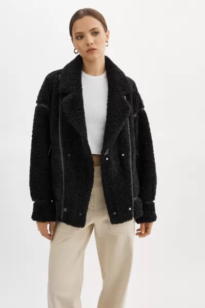 Badu | Oversized Faux Shearling Jacket Special Lamarque Women Black Coats & Jackets