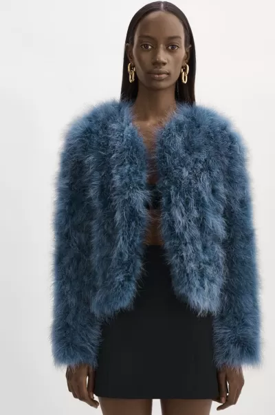 Women Coats & Jackets Superior Smoked Blue Lamarque Deora | Feather Jacket