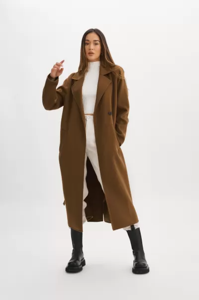 Coats & Jackets Vanessa | Wool Coat Embody Lamarque Milk Chocolate Women