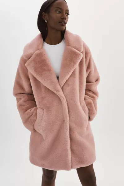 Organic Women Lamarque Linnea | Faux Fur Coat Coats & Jackets Smoky Pink