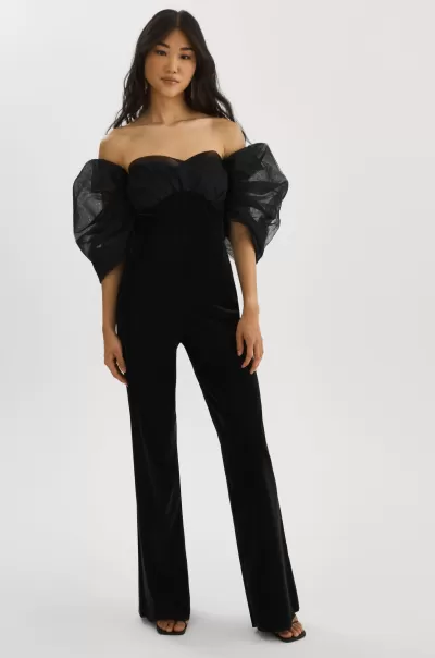 Vladana | Faux Leather Jumpsuit Women Black Reliable Lamarque Pants