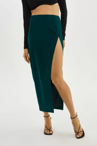 Bargain Dark Jade Lamarque Jay | Faux Leather Skirt Skirts Women
