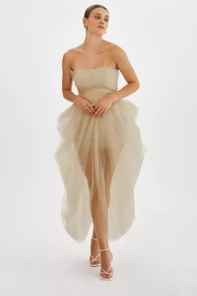 Lamarque Streamlined Pixie | Tulle Dress Light Beige Women Dresses