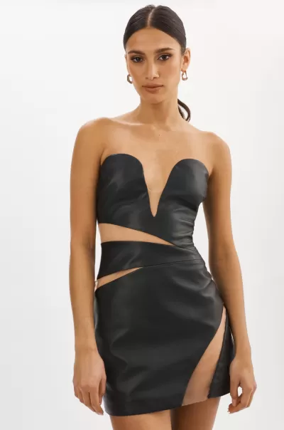 Fresh Garbina | Leather Dress Women Black Dresses Lamarque
