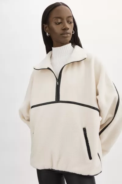 Helsa | Polar Fleece Pullover Lamarque Women Tops Simple Ivory