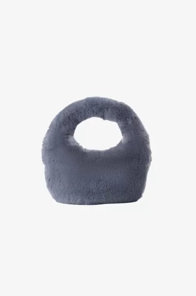 Ingenious Alix | Mini Faux Fur Hobo Bag Smoky Blue Accessories Lamarque Women