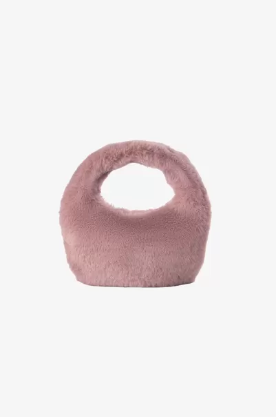 Accessories Deal Lamarque Women Smoky Pink Alix | Mini Faux Fur Hobo Bag