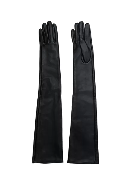 Black Reliable Women Gisele | Long Leather Gloves Lamarque Accessories