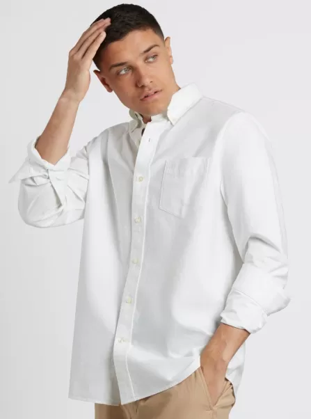 Men White Shirts Brighton Oxford Organic Shirt - White Affordable Ben Sherman