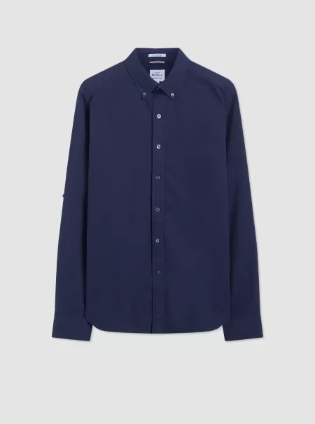 Pioneer Indigo Navy Shirts St. Ives Resort Oxford Garment Dye Organic Shirt - Navy Ben Sherman Men