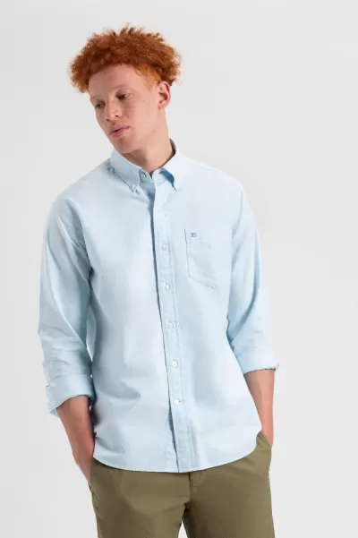 St. Ives Resort Oxford Garment Dye Organic Shirt - Sky Blue Men Expert Shirts Sky Blue Ben Sherman