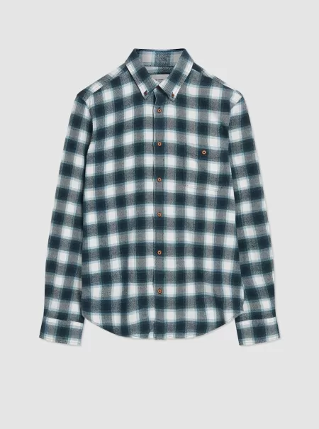 Brushed Ombre Check Long-Sleeve Shirt Shirts Midnight Fashionable Ben Sherman Men