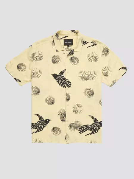 Shirts Convenient Lemon B By Ben Sherman Bird Print Shirt Men