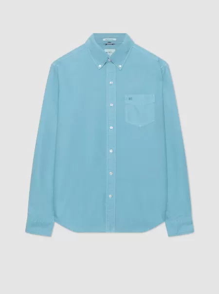 Ben Sherman Men Deep Teal Blue|Terracota Beatnik Oxford Garment Dye Shirt - Deep Teal Blue Shirts 2024
