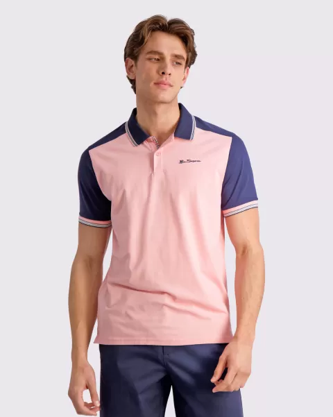 Signature Colorblock Polo - Light Pink Affordable Ben Sherman Light Pink Men Polos