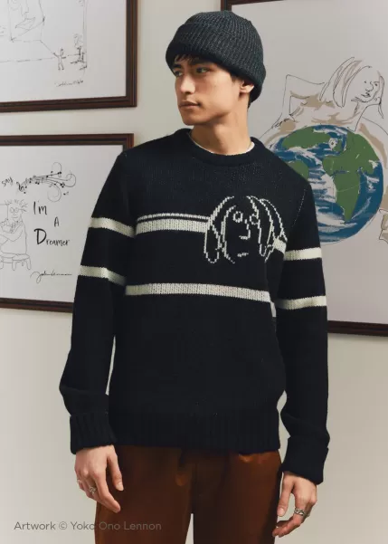 Energy-Efficient Lennon Stripe Knit Sweater Black Sweaters & Knits Men Ben Sherman