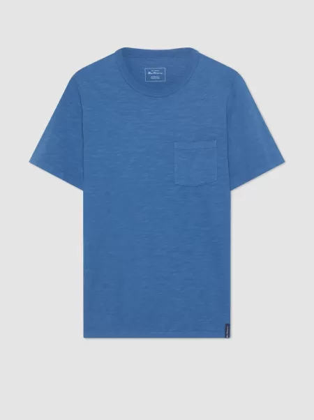 Garment Dye Beatnik Short-Sleeve T-Shirt - Mid Blue T-Shirts & Graphic Tees Mid Blue Men Low Cost Ben Sherman