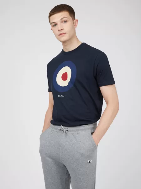 Men Signature Organic Target Graphic Tee - Dark Navy T-Shirts & Graphic Tees Sale Dark Navy Ben Sherman