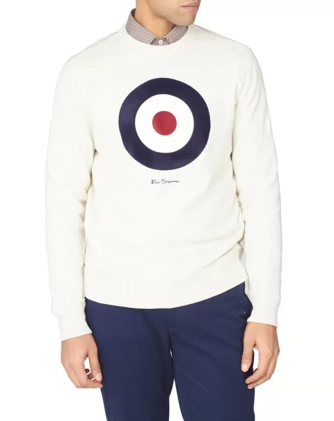 Men Ben Sherman Ecru Sweatshirts & Hoodies Purchase Signature Target Sweatshirt - Ecru