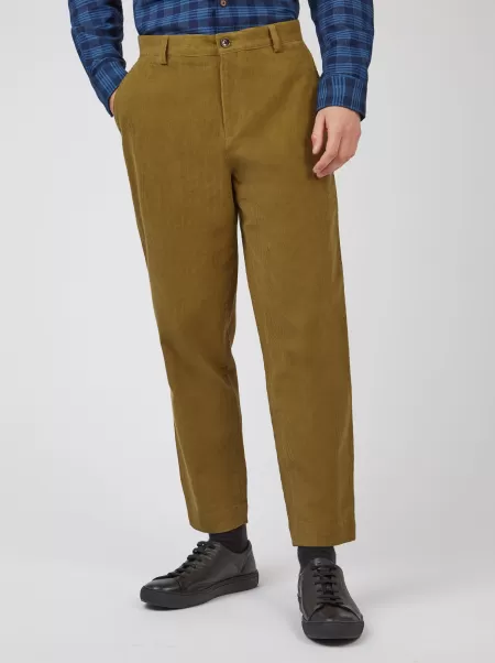 Secure Tapered Corduroy Trouser - Bronze Men Ben Sherman Pants & Chinos Bronze