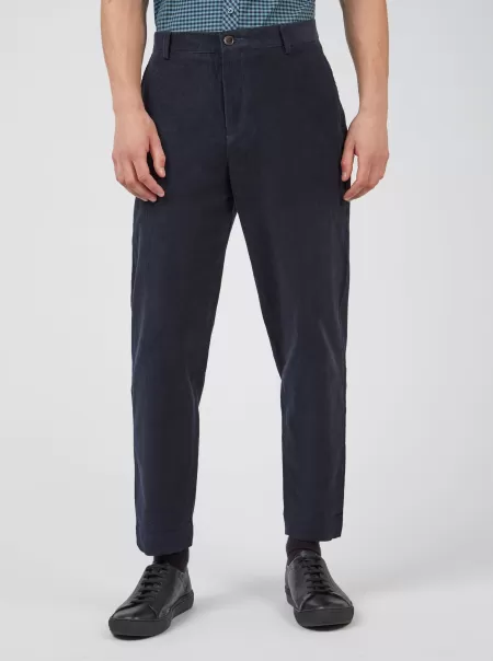 Tapered Corduroy Trouser - Midnight Midnight Pants & Chinos Ben Sherman Outlet Men