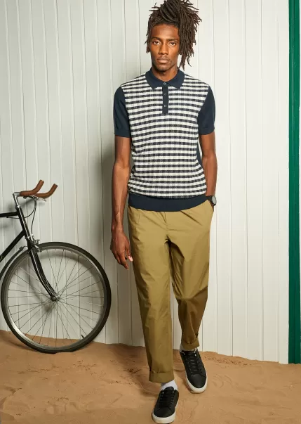 Olive Poplin Relaxed-Taper Pleated Trouser - Olive Pants & Chinos Ben Sherman Classic Men