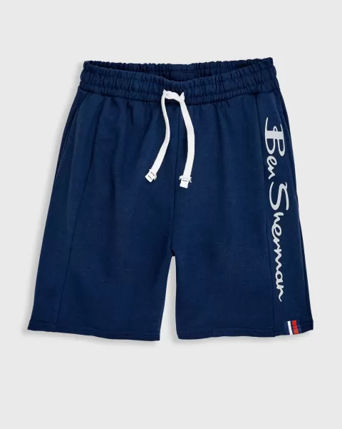 Casual Knit Logo Shorts - Navy Ben Sherman Navy Men Shorts Limited