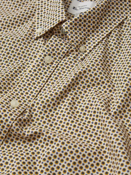 Long Sleeve Shirts Sunflower Ben Sherman Micro Mod Geo Print Long-Sleeve Shirt Men Charming
